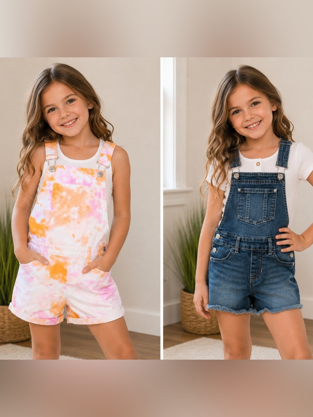 Denim Shortalls / Overall Shorts Bundle Set - Size 6